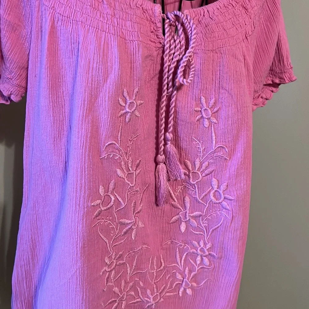 Loft, pink, crinkle‎ top